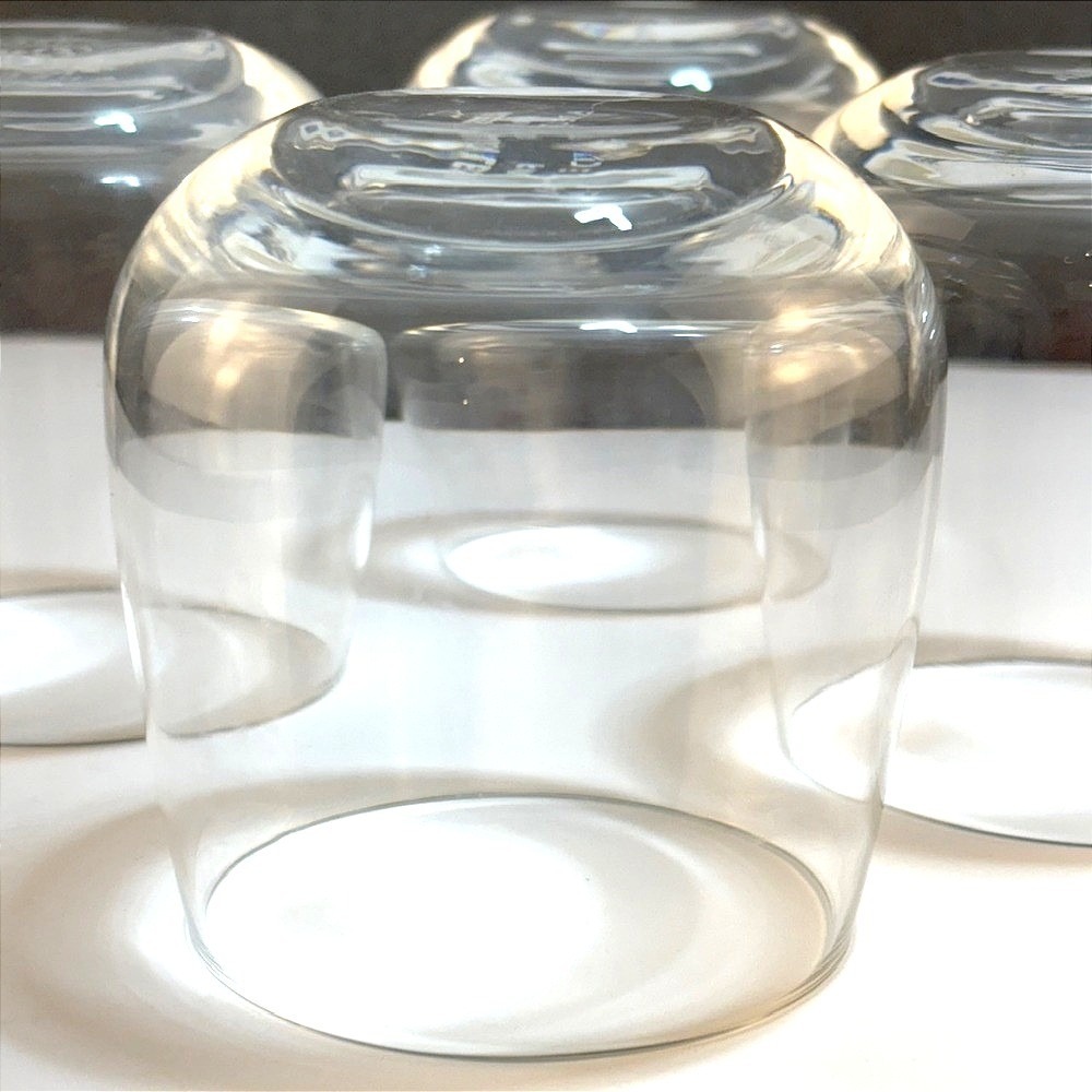 Alessi for Delta Air Lines Stemless Wine Glasses Set of 4 Clear Barware Modern